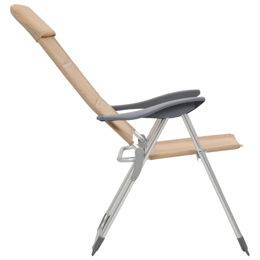 kempinga krēsli, 2 gab., 58x69x111 cm, alumīnijs, pelēki