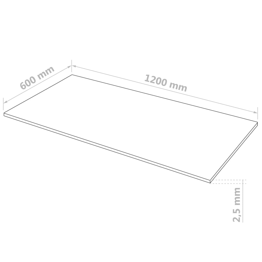 MDF plāksnes, 5 gab., taisnstūra, 120x60 cm, 2,5 mm