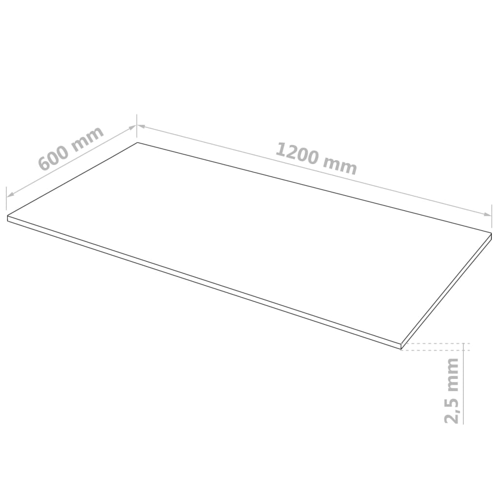 MDF plāksnes, 10 gab., taisnstūra, 120x60 cm, 2,5 mm