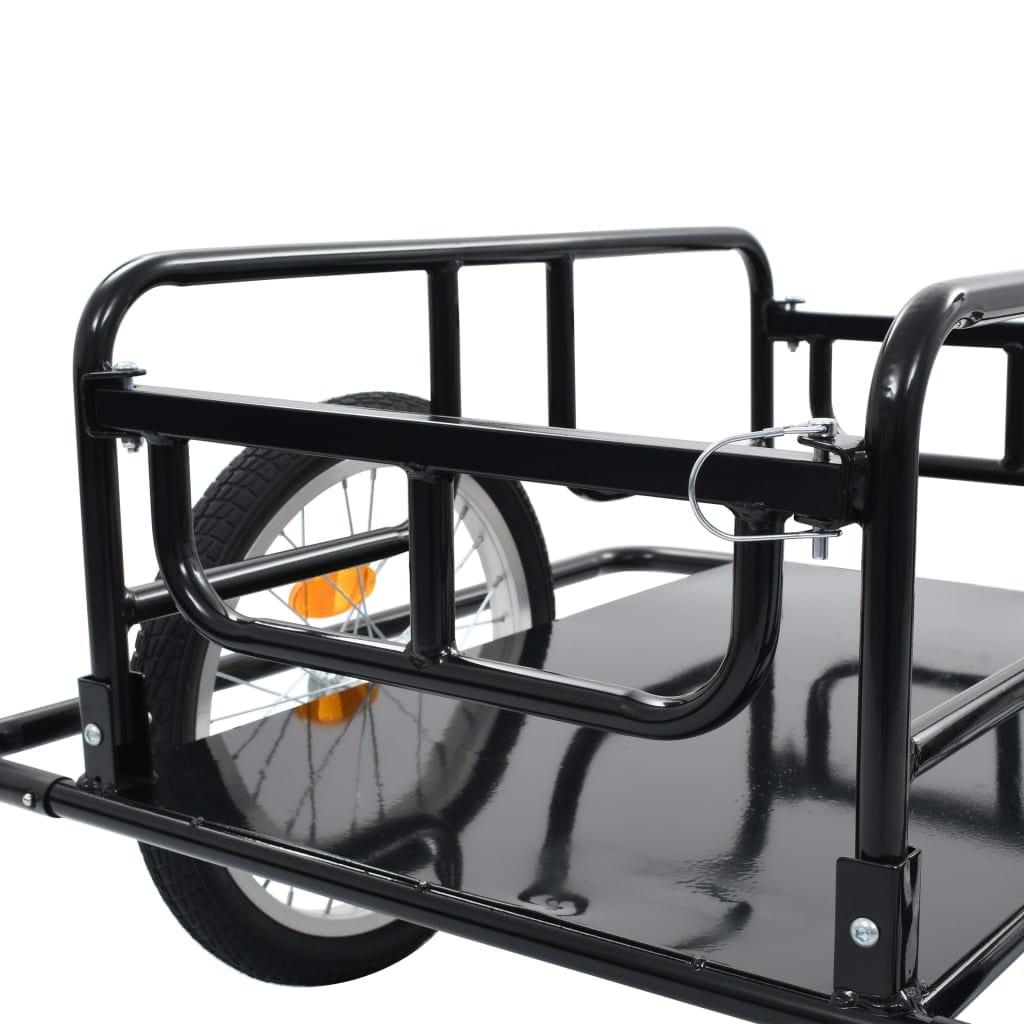 velosipēda piekabe, 130x73x48,5 cm, melns tērauds - amshop.lv