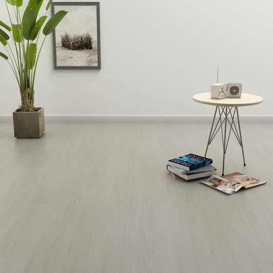 grīdas dēļi, pašlīmējoši, 4,46 m², 3 mm, gaiši pelēks PVC