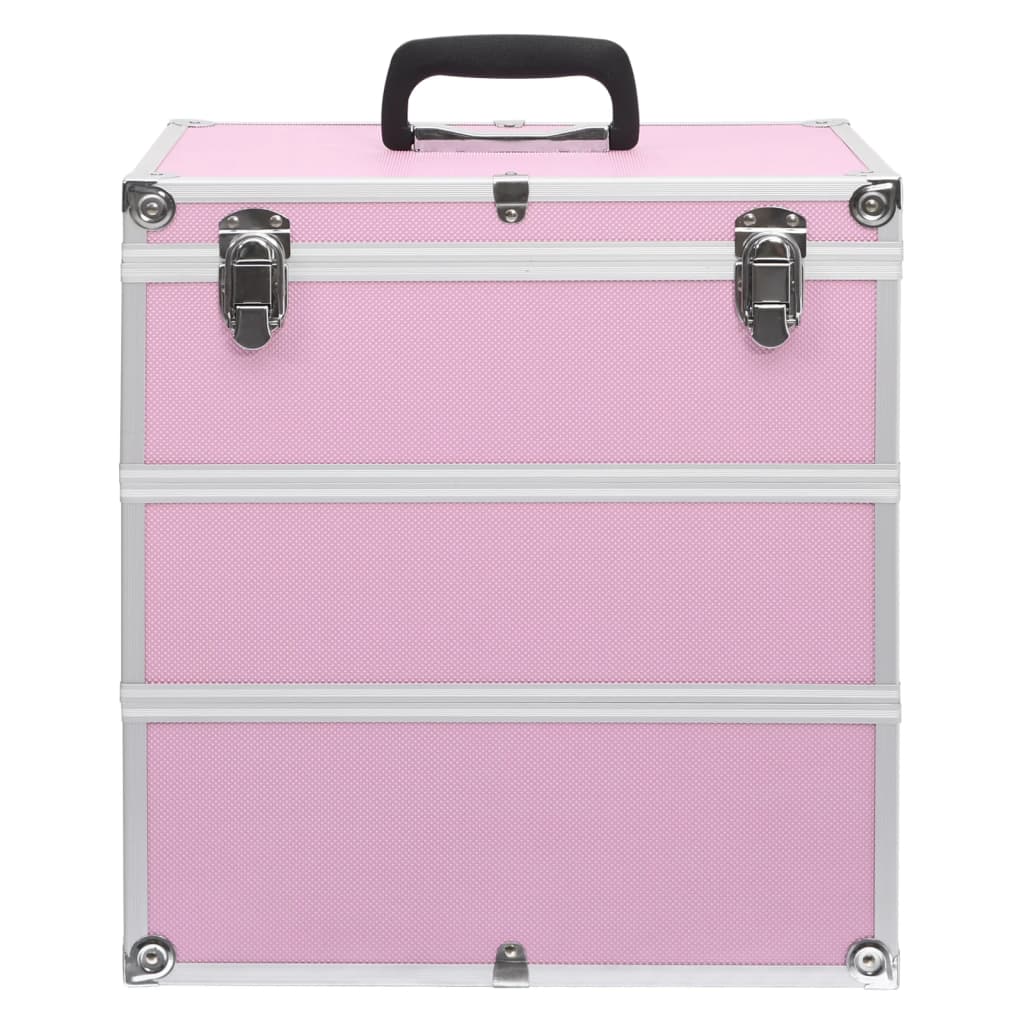 kosmētikas koferis, 37x24x40 cm, alumīnijs, rozā