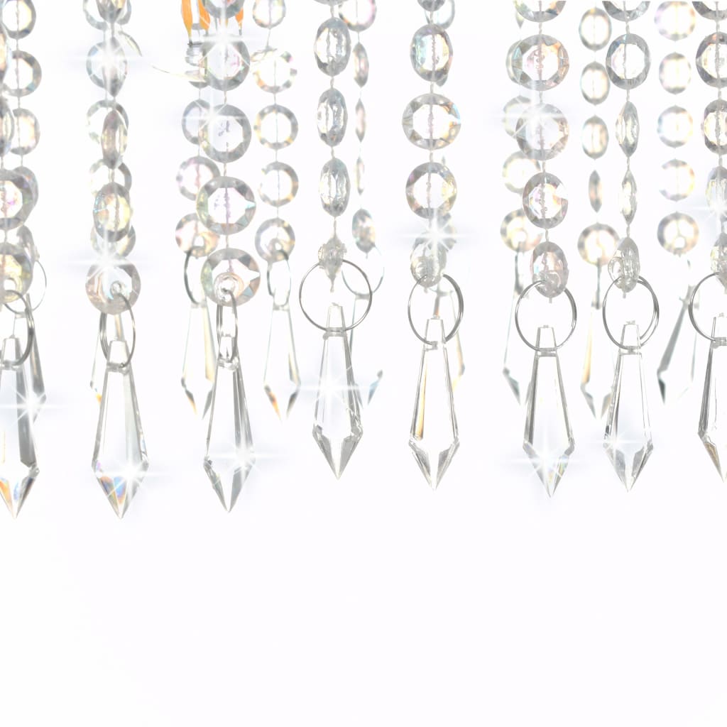 lustra ar kristāla pērlītēm, 104 cm, E14, sudraba krāsā