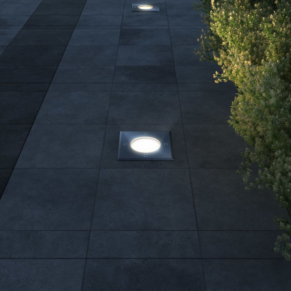 dārza lampas, 3 gab., iebūvējamas zemē, kvadrāta forma