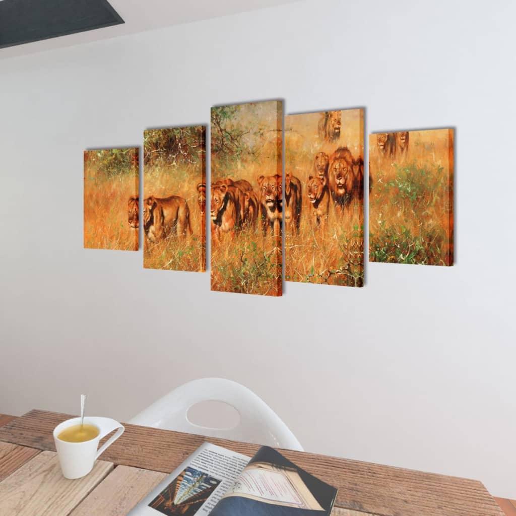 Modulārā Foto Glezna Lauvas 100 x 50 cm - amshop.lv