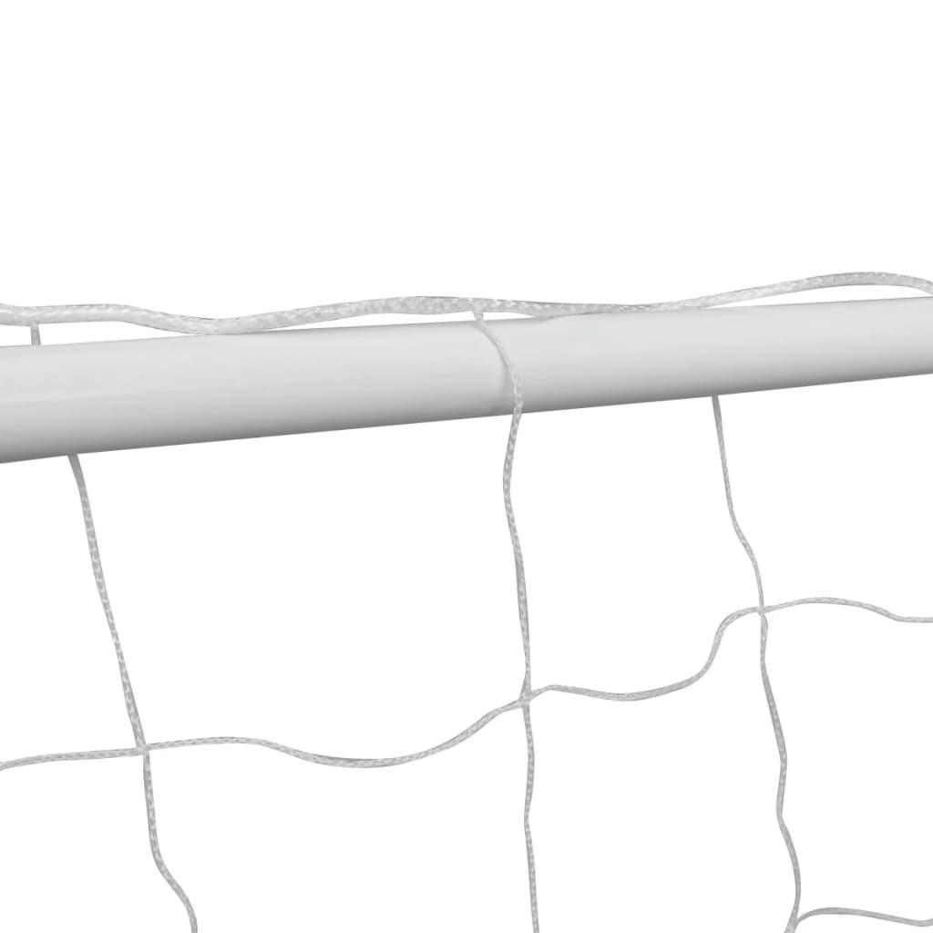 futbola vārti ar tīklu, 182x61x122 cm, tērauds, balti - amshop.lv