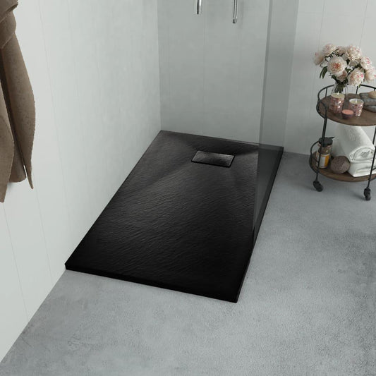 dušas pamatne, 90x70 cm, SMC, melna - amshop.lv