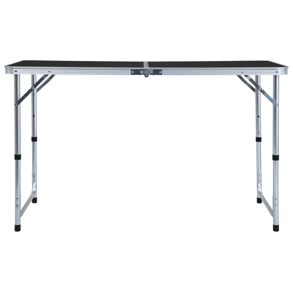 saliekams kempinga galds, pelēks, alumīnijs, 120x60 cm