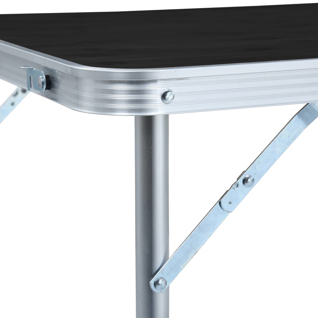 saliekams kempinga galds, pelēks, alumīnijs, 120x60 cm