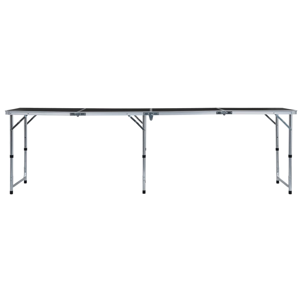 saliekams kempinga galds, 240x60 cm, pelēks, alumīnijs