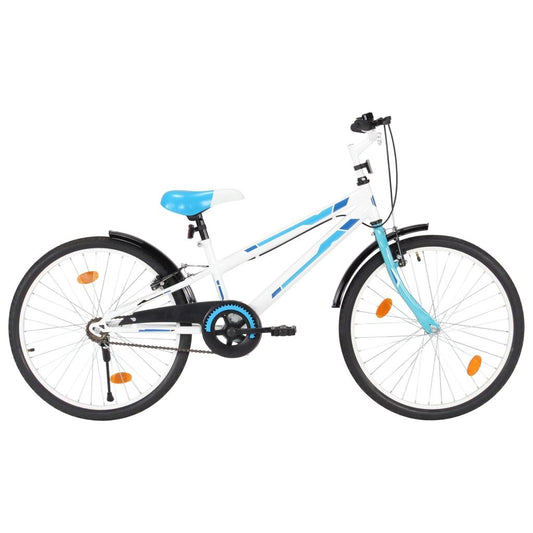 bērnu velosipēds, 24 collas, zils ar baltu - amshop.lv