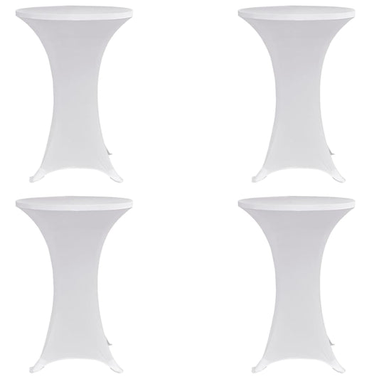 galda pārvalki, 4 gab., Ø 60 cm, balts elastīgs audums