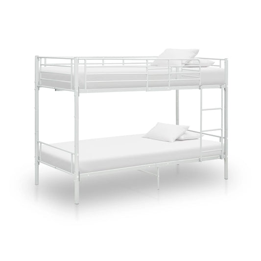 divstāvu gulta, balts metāls, 90x200 cm