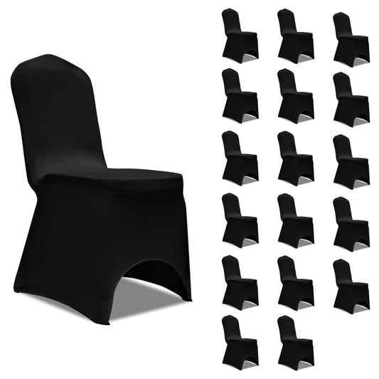 krēslu pārvalki, 18 gab., melns elastīgs audums