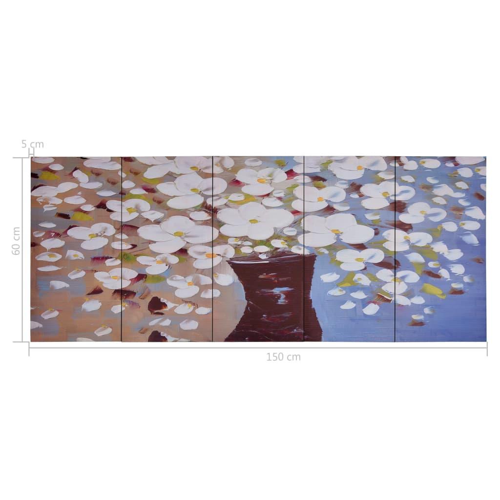 sienas gleznu komplekts, ziedi vāzē, krāsaina, 150x60 cm - amshop.lv