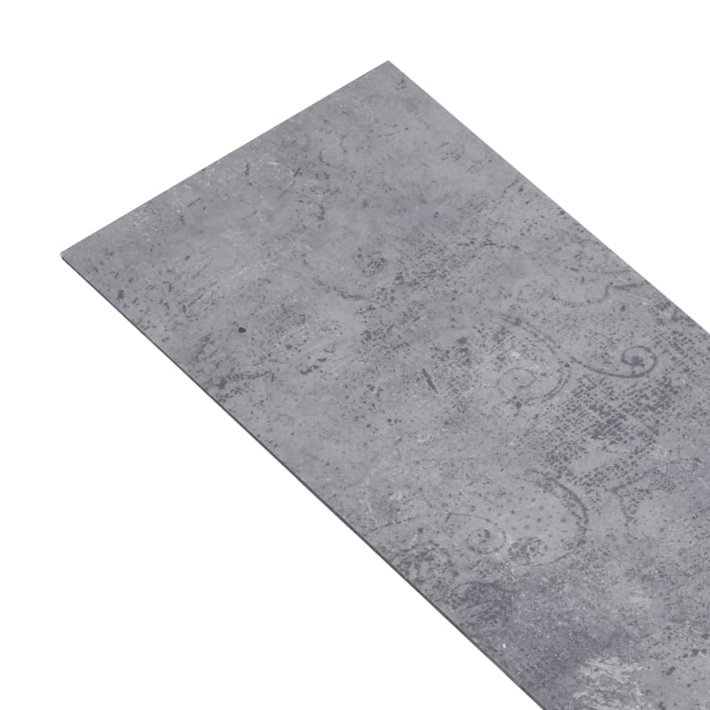 grīdas dēļi, pašlīmējoši, 5,02 m², 2 mm, cementa pelēks PVC