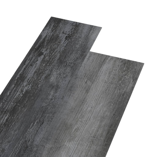 grīdas dēļi, pašlīmējoši, 4,46 m², 3 mm, spīdīgi pelēks PVC