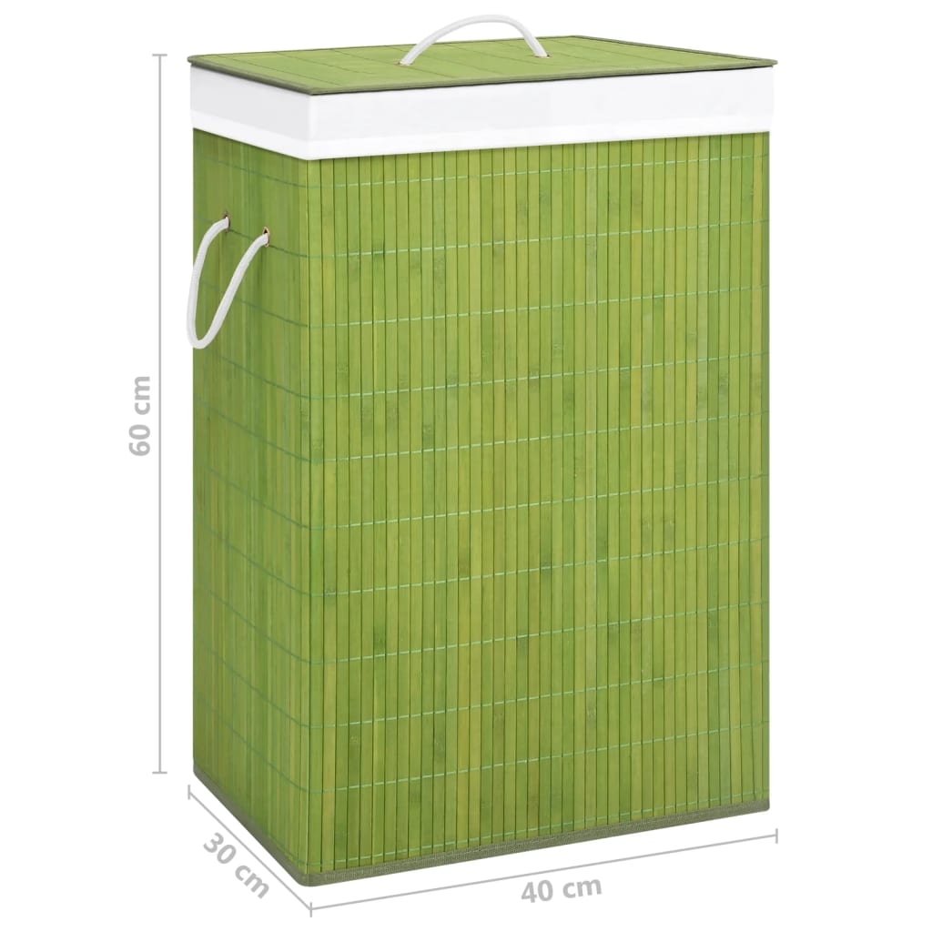 veļas grozs ar 1 nodalījumu, bambuss, zaļš