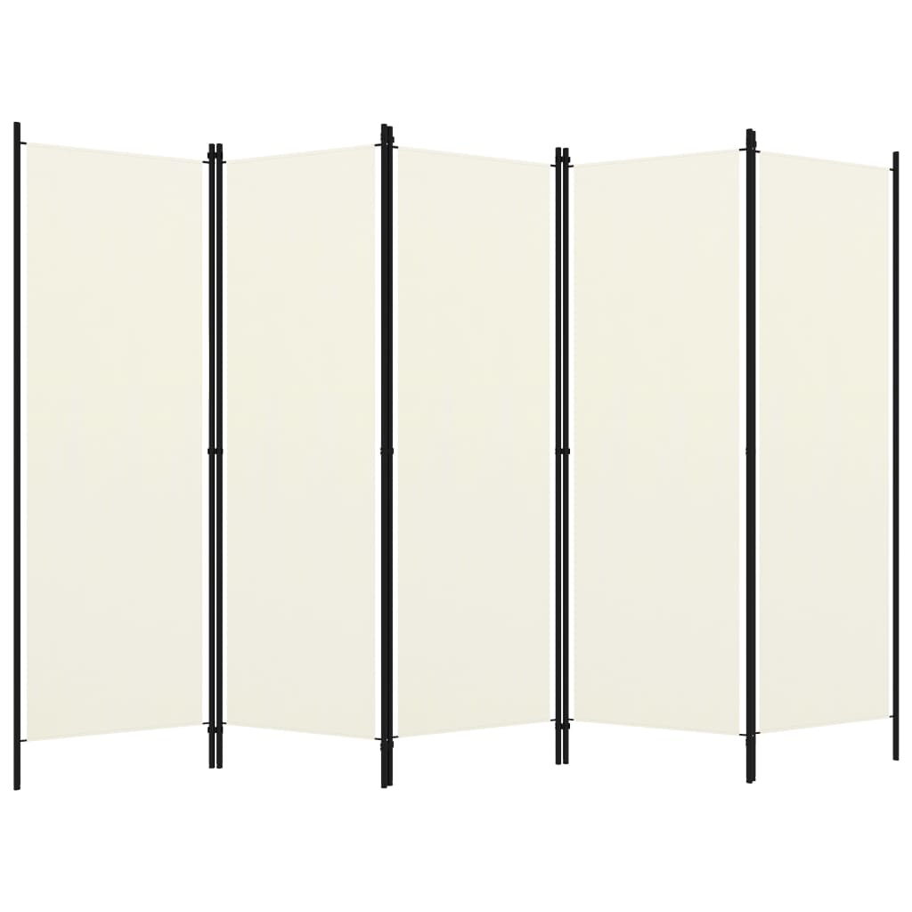 5-paneļu istabas aizslietnis, krēmbalts, 250x180 cm