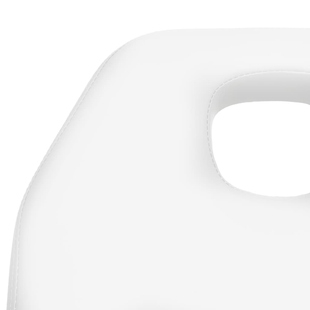 masāžas galds, balts, 180x62x(86,5-118) cm