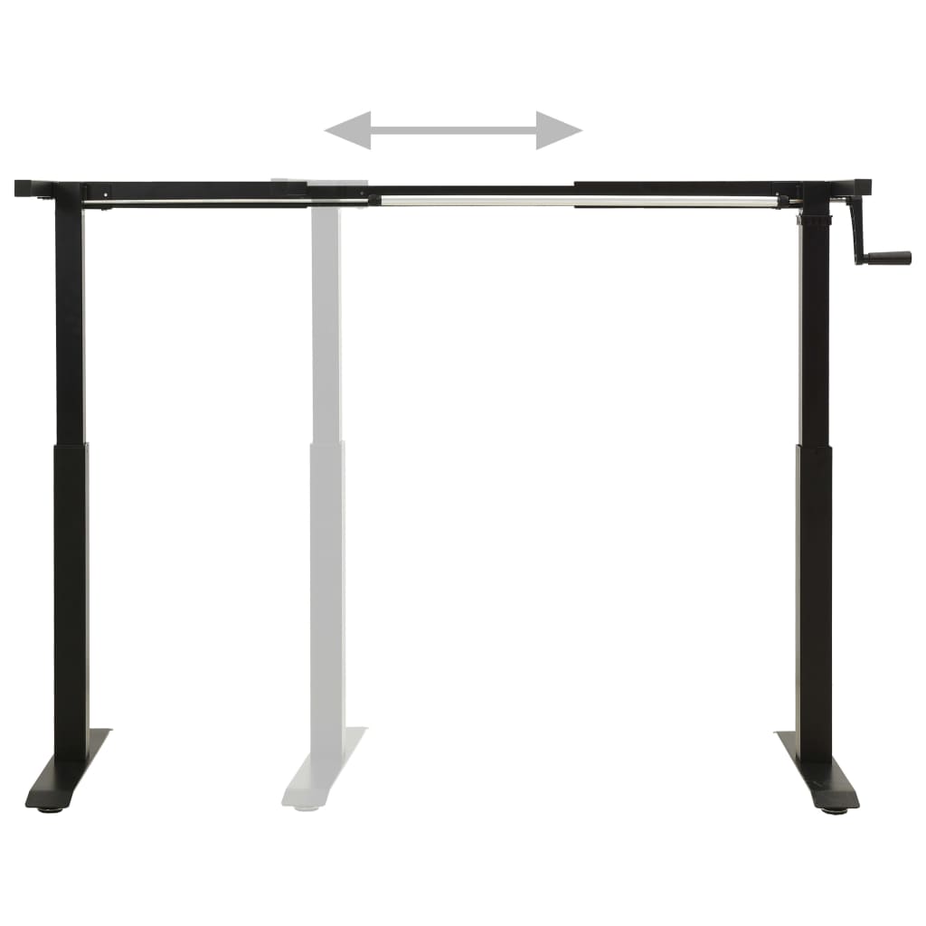 galda rāmis, manuāli regulējams augstums, ar rokas kloķi, melns