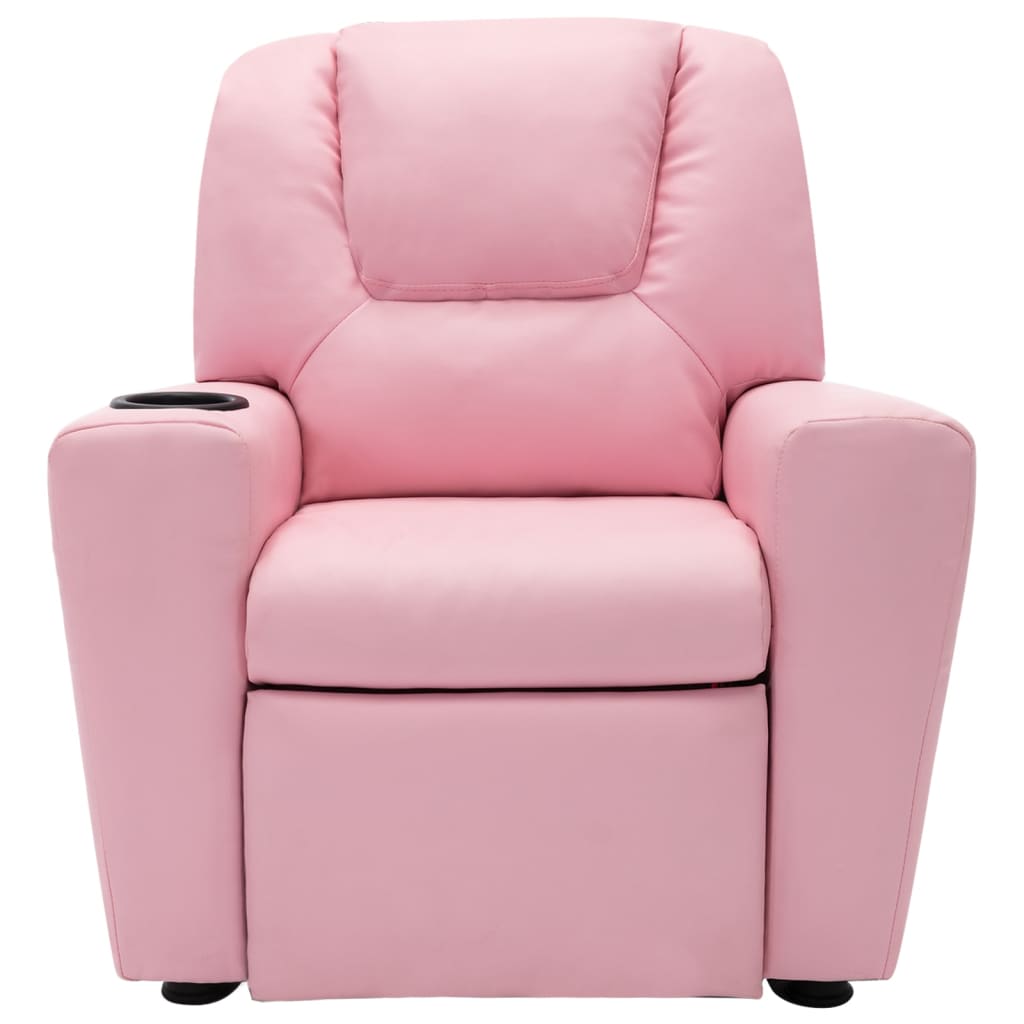 Bērnu atpūtas krēsls, atgāžams, rozā mākslīgā āda