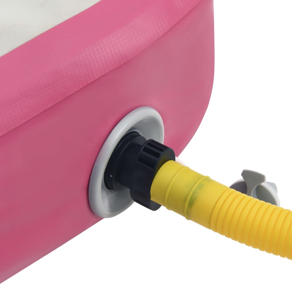 piepūšams vingrošanas paklājs ar pumpi, 60x100x15 cm, rozā PVC