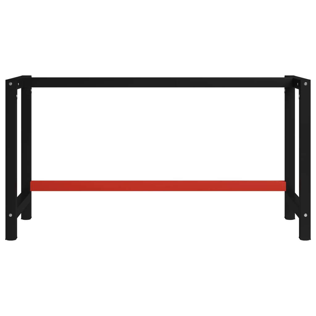 darba galda rāmis, metāls, 150x57x79 cm, melns un sarkans