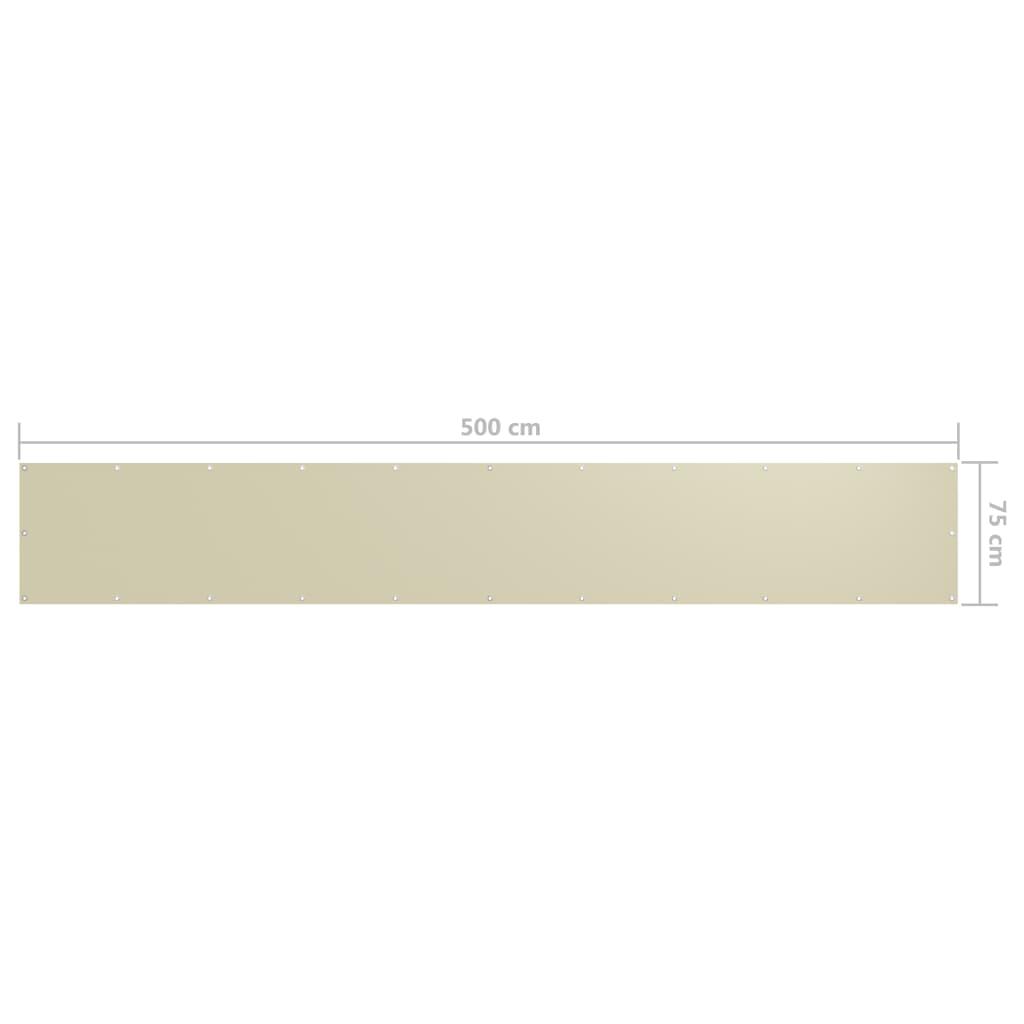 balkona aizslietnis, 75x500 cm, krēmkrāsas oksforda audums - amshop.lv