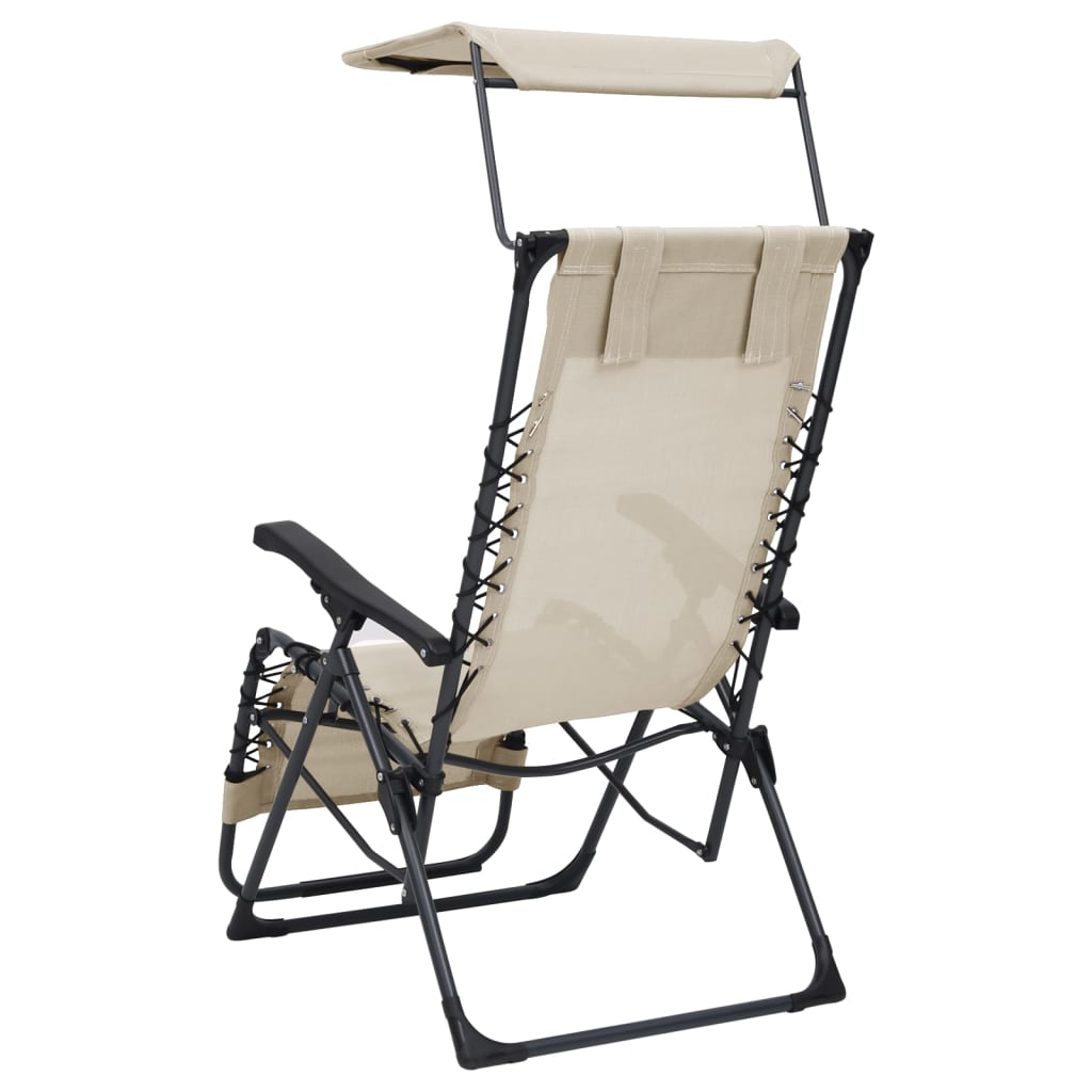 salokāmi pludmales krēsli, 2 gab., krēmkrāsas tekstilēns