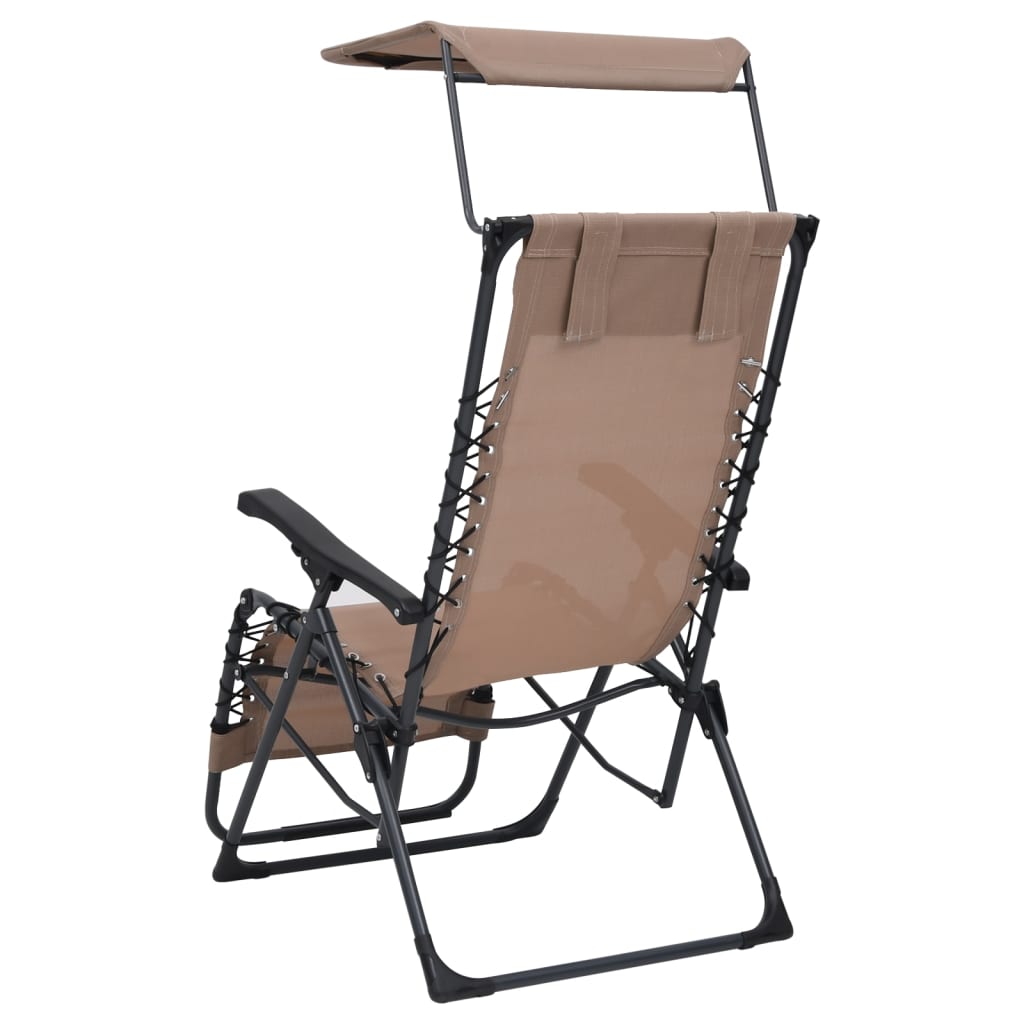 salokāmi pludmales krēsli, 2 gab., pelēkbrūns tekstilēns