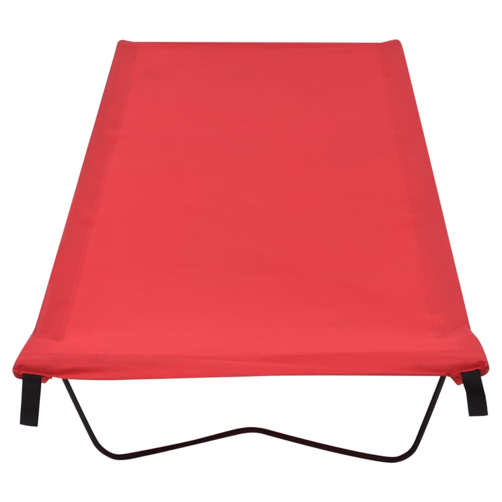 kempinga gultas, 2 gab., 180x60x19 cm, sarkans oksforda audums