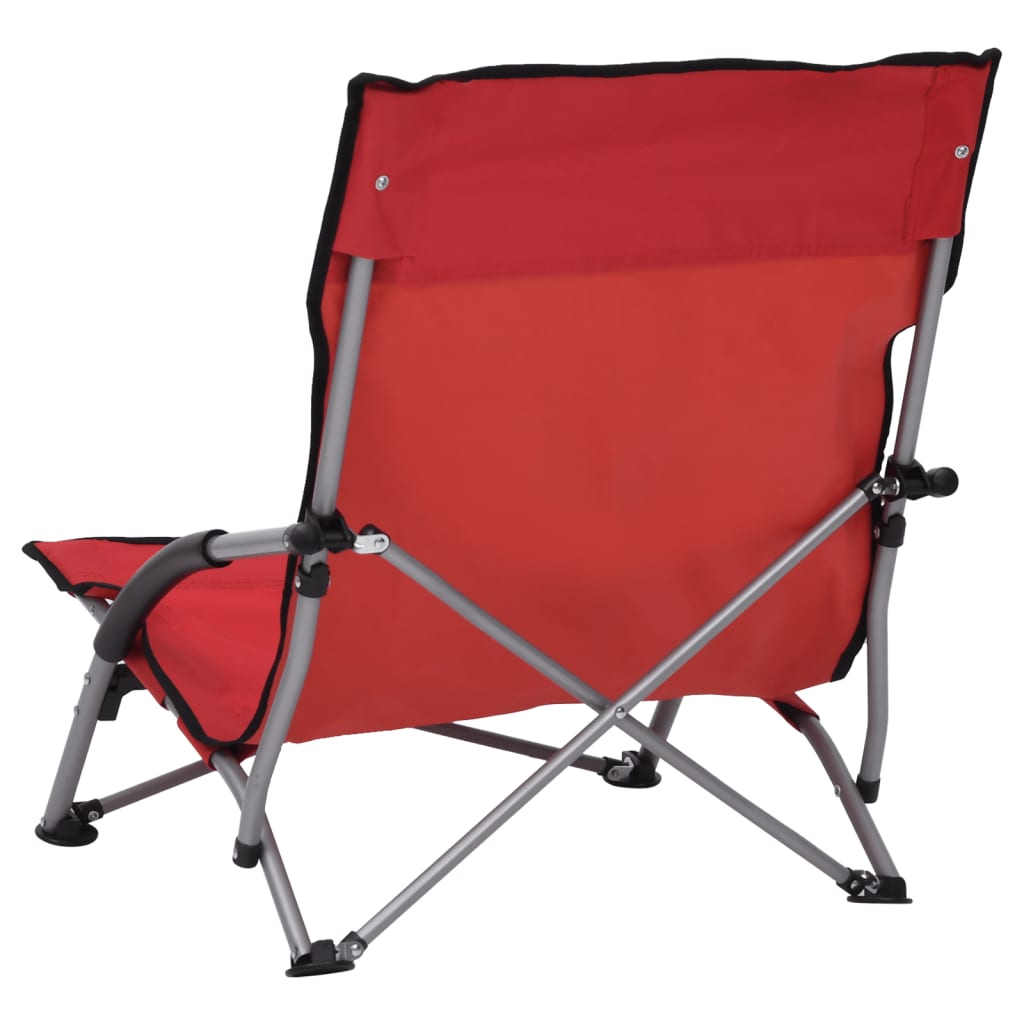 salokāmi pludmales krēsli, 2 gab., sarkans audums