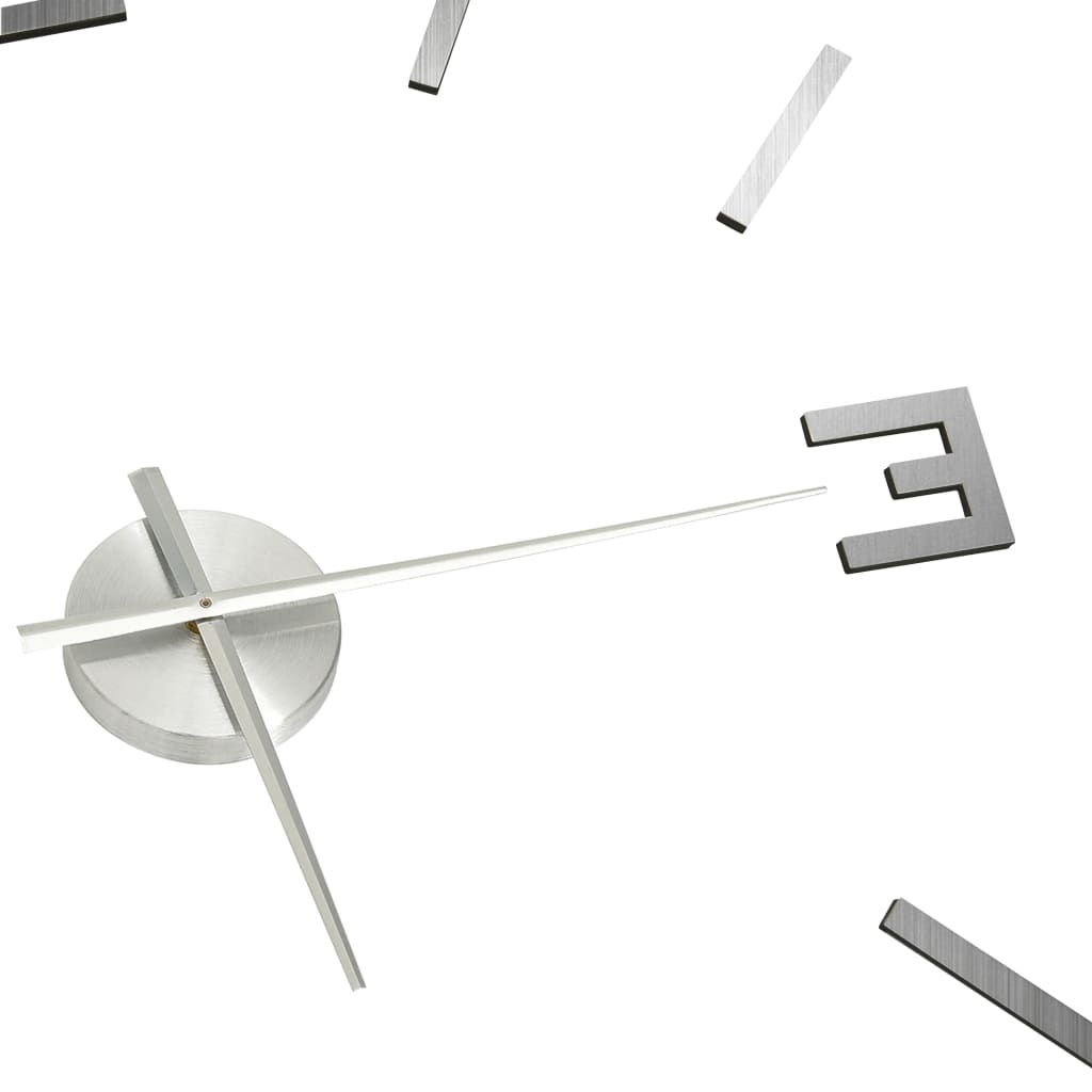 3D sienas pulkstenis, moderns dizains, sudrabains, 100 cm, XXL