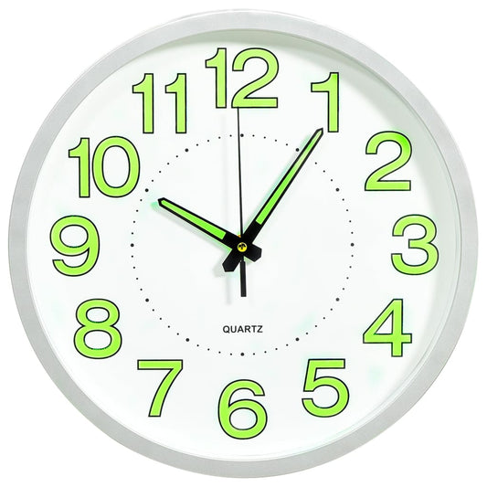 sienas pulkstenis, izgaismots, balts, 30 cm