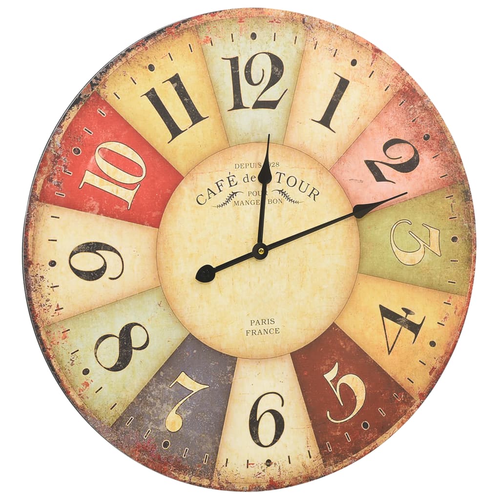 vintāžas sienas pulkstenis, krāsains, 60 cm