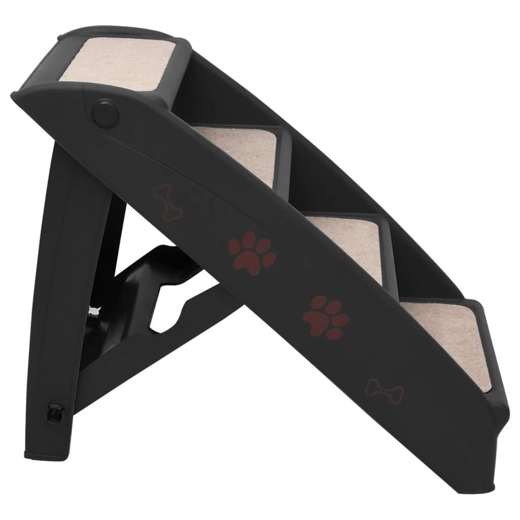 saliekamas suņu kāpnes, 62x40x49,5 cm, melnas - amshop.lv
