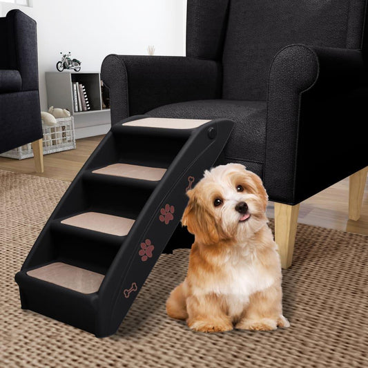 saliekamas suņu kāpnes, 62x40x49,5 cm, melnas - amshop.lv