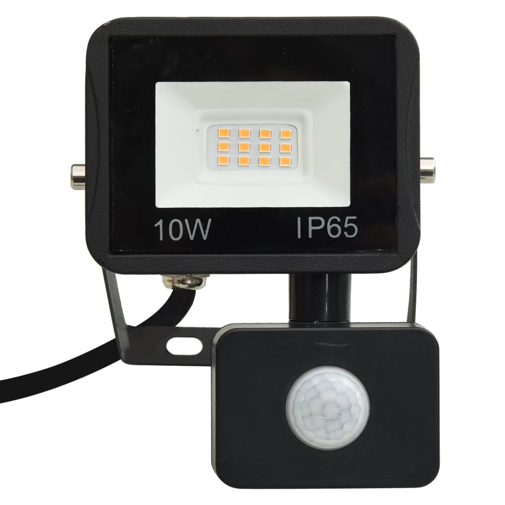 LED prožektors ar sensoru, 10 W, silti balta gaisma
