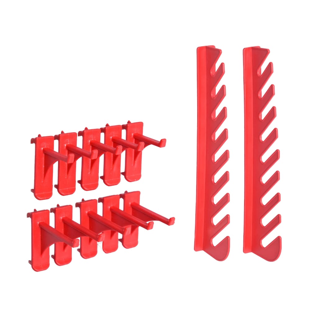 103-daļīgs sienas plaukts ar kastēm un paneļiem, melns, sarkans