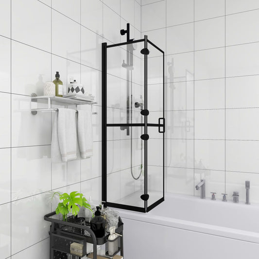 salokāma dušas kabīne, ESG, 80x140 cm, melna