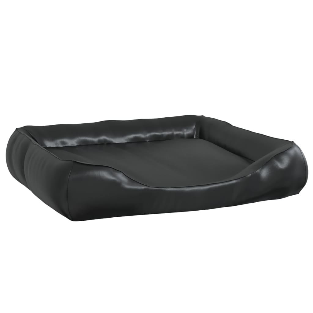 suņu gulta, melna, 80x68x23 cm, mākslīgā āda - amshop.lv