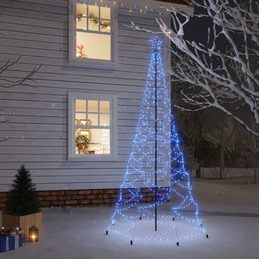 Ziemassvētku eglīte ar metāla kātu, 500 zilas LED, 3 m