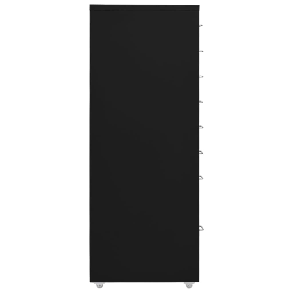 failu skapis ar riteņiem, melns, 28x41x109 cm, metāls