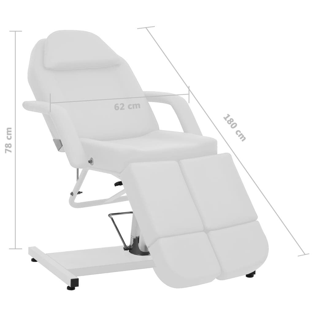 procedūru krēsls, mākslīgā āda, balts, 180x62x78 cm