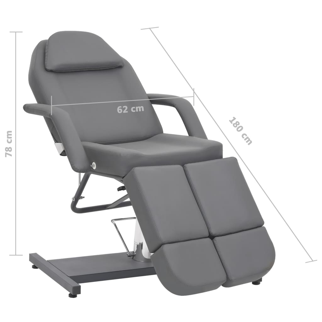 procedūru krēsls, mākslīgā āda, pelēks, 180x62x78 cm