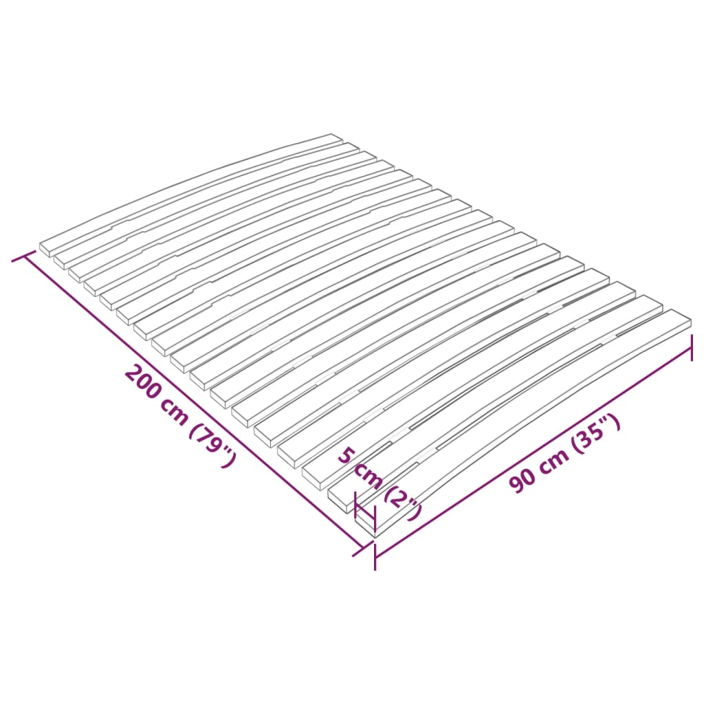 gultas redeles, 17 līstītes, 90x200 cm