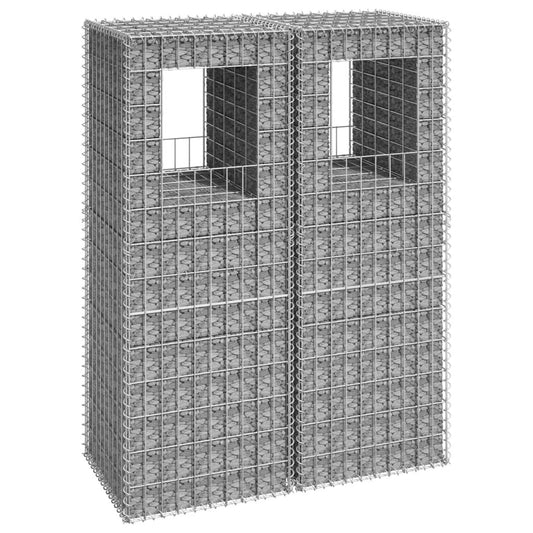 vertikāli gabioni, 2 gab., 50x50x140 cm, dzelzs - amshop.lv
