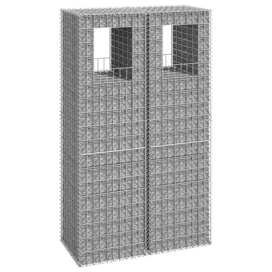 vertikāli gabioni, 2 gab., 50x50x180 cm, dzelzs - amshop.lv