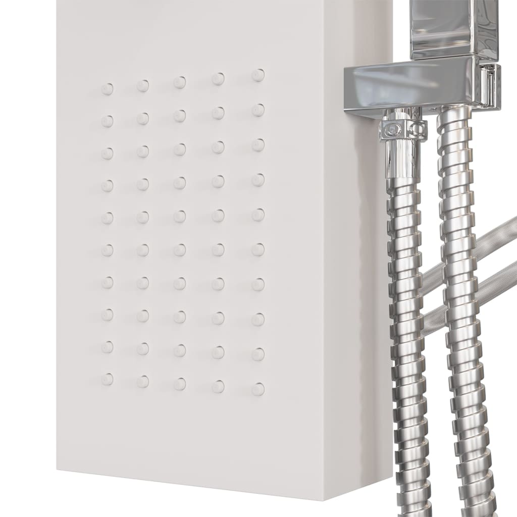 dušas sistēma ar paneli, balta, alumīnijs